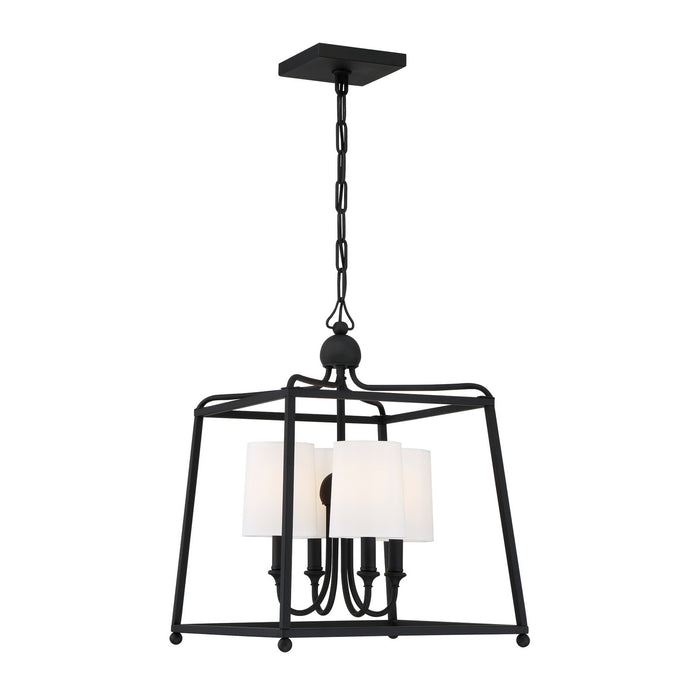 Crystorama 2245-BF Sylvan Four Light Chandelier Black Forged Main Image.jpg