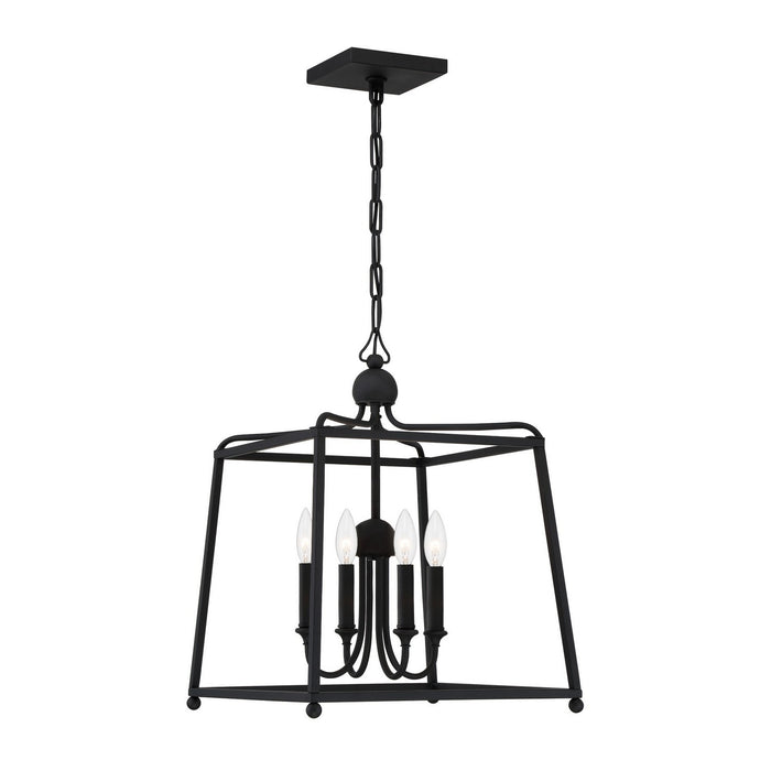 Crystorama 2245-BF_NOSHADE Sylvan Four Light Chandelier Black Forged Main Image.jpg