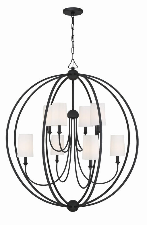Crystorama 2246-BF Sylvan Eight Light Chandelier Black Forged Main Image.jpg