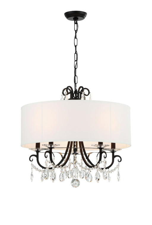 Crystorama 6625-MK-CL-MWP Othello Five Light Chandelier Matte Black Main Image.jpg