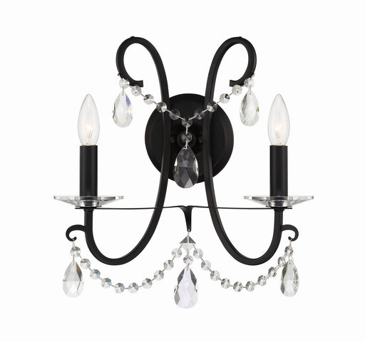 Crystorama 6822-MK-CL-MWP Othello Two Light Wall Sconce Matte Black Main Image.jpg