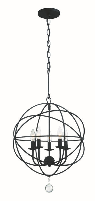 Crystorama 9224-BK Solaris Five Light Mini Chandelier Black Main Image.jpg