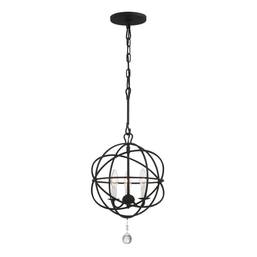 Crystorama 9225-BK Solaris Three Light Mini Chandelier Black Main Image.jpg