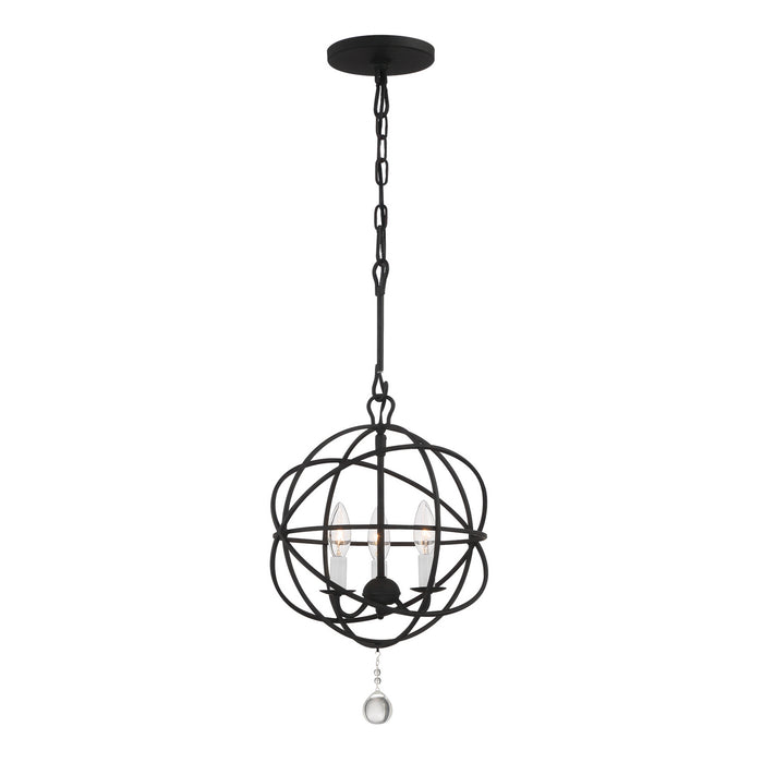 Crystorama 9225-BK Solaris Three Light Mini Chandelier Black Main Image.jpg