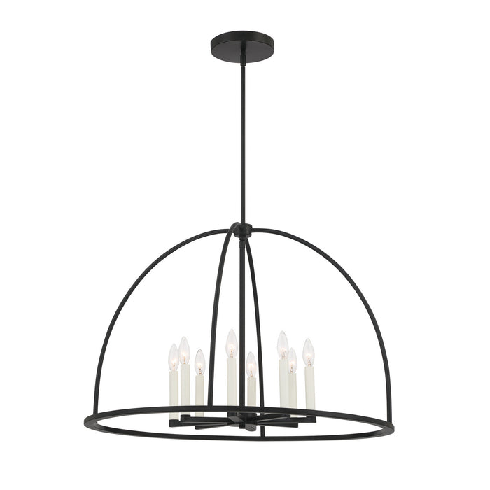 Crystorama ABB-3008-BK Abbott Eight Light Chandelier Black Main Image.jpg