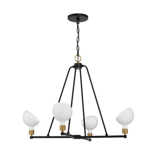 Crystorama GIG-814-BK-AG Gigi Four Light Chandelier Black / Aged Brass Main Image.jpg