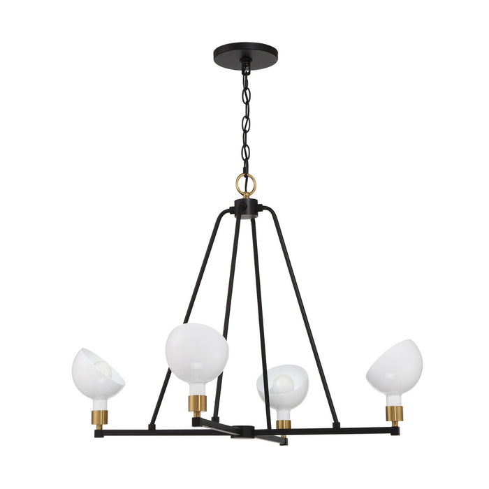 Crystorama GIG-814-BK-AG Gigi Four Light Chandelier Black / Aged Brass Main Image.jpg