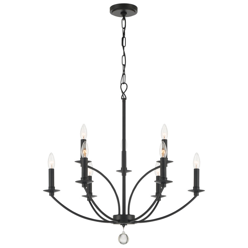 Crystorama MIL-8009-BK Mila Nine Light Chandelier Black Main Image.jpg