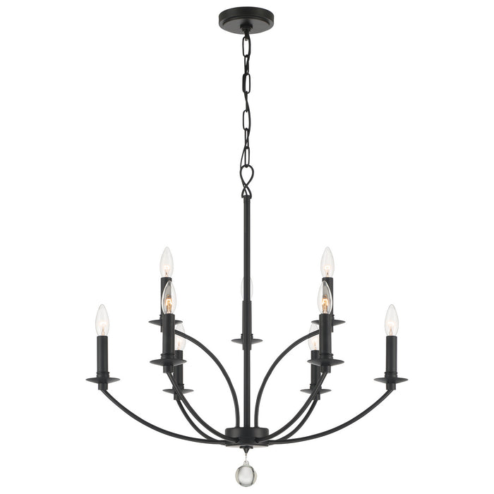 Crystorama MIL-8009-BK Mila Nine Light Chandelier Black Main Image.jpg