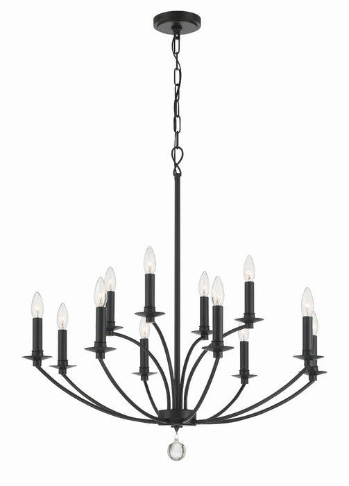 Crystorama MIL-8012-BK Mila 12 Light Chandelier Black Main Image.jpg