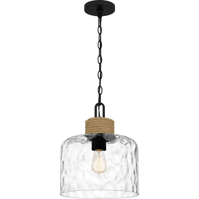 Quoizel BTC1512MBK Baltic One Light Mini Pendant, Matte Black Main Image.jpg