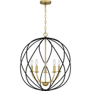 Quoizel BYN2824AB Bryn Five Light Pendant, Aged Brass Main Image.jpg