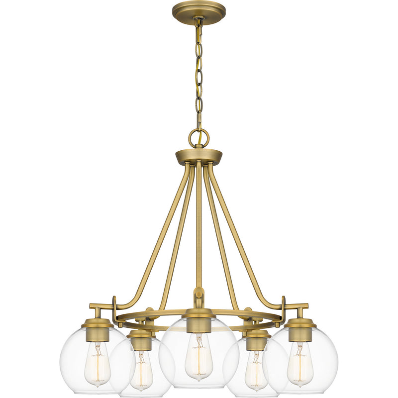 Quoizel CLD5025AB Celadon Five Light Chandelier, Aged Brass Main Image.jpg
