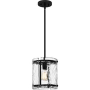 Quoizel FTS1509EK Fortress One Light Mini Pendant, Earth Black Main Image.jpg