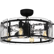 Quoizel FTS3124EK Fortress Four Light Fandelier, Earth Black Main Image.jpg