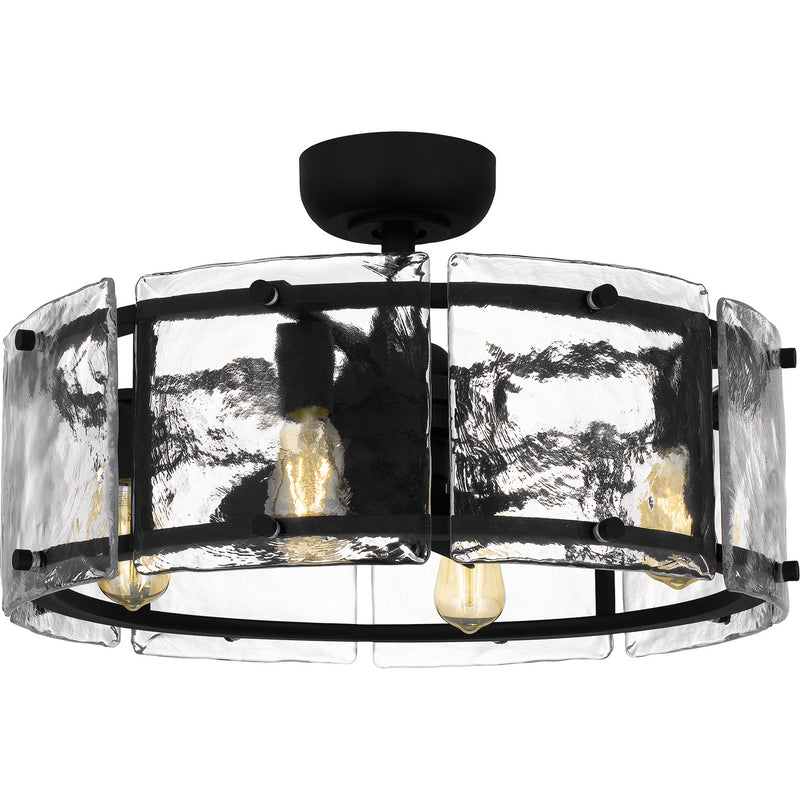Quoizel FTS3124EK Fortress Four Light Fandelier, Earth Black Main Image.jpg