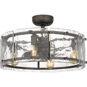 Quoizel FTS3124MM Fortress Four Light Fandelier, Mottled Silver Main Image.jpg