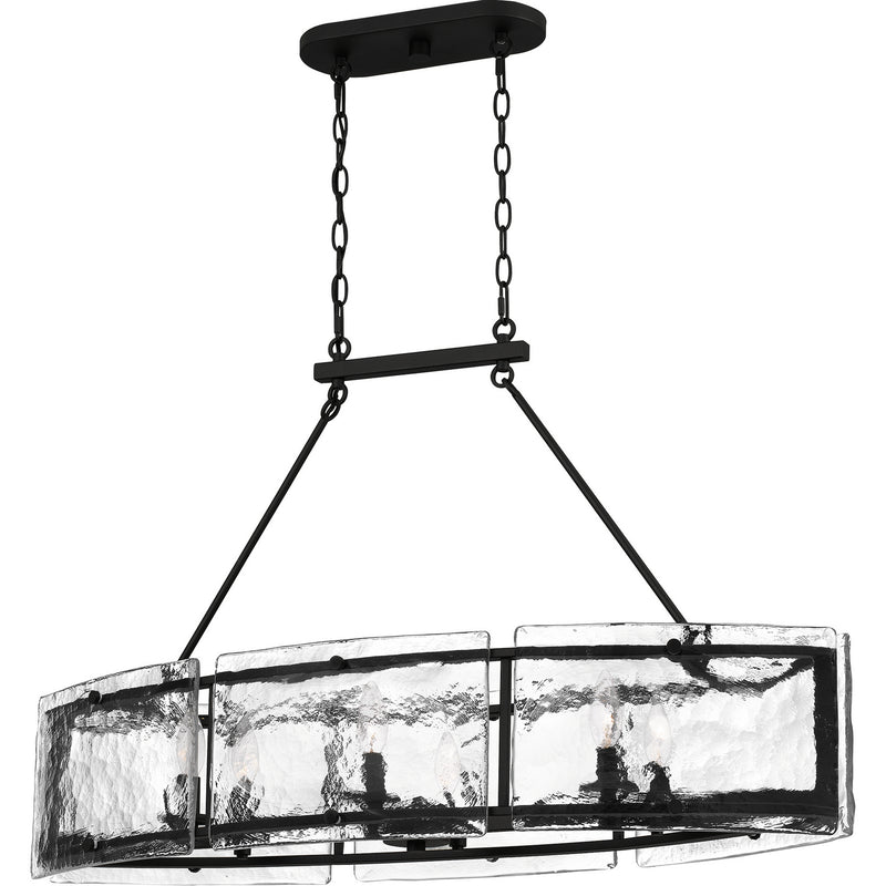 Quoizel FTS638EK Fortress Six Light Island Chandelier, Earth Black Main Image.jpg