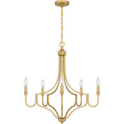 Quoizel MAB5026LG Mabel Five Light Chandelier, Light Gold Main Image.jpg