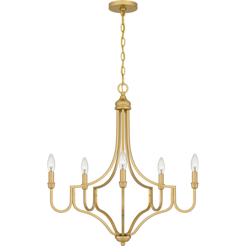 Quoizel MAB5026LG Mabel Five Light Chandelier, Light Gold Main Image.jpg