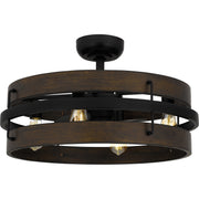 Quoizel QFA5615MBK Quoizel Fandelier Four Light Fandelier, Matte Black Main Image.jpg