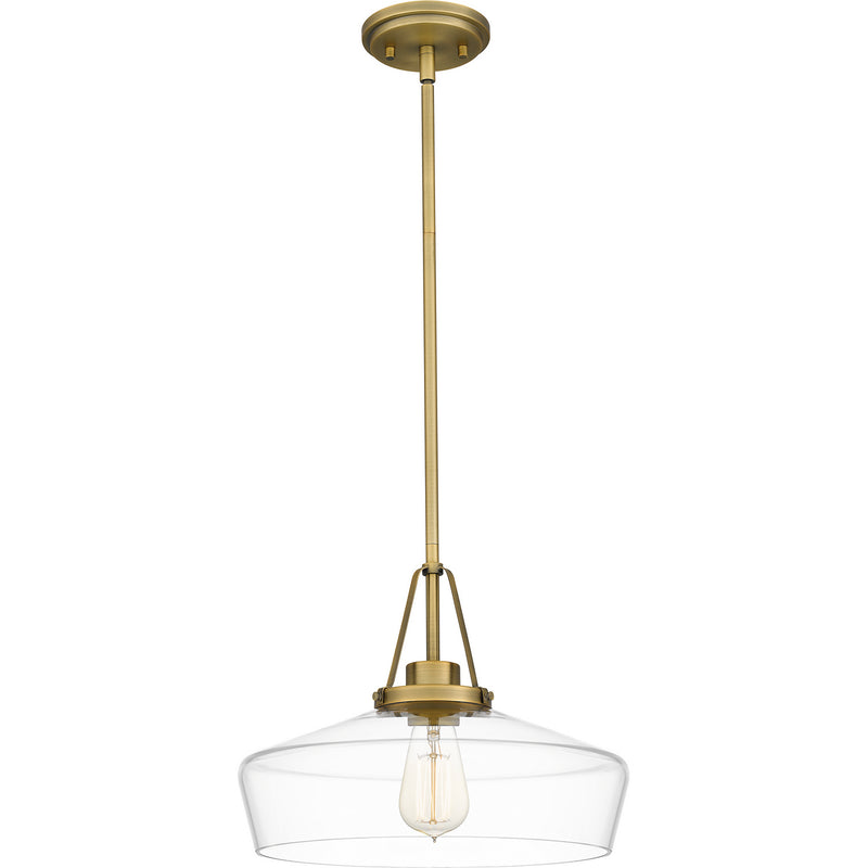 Quoizel QP5584AB Haven One Light Pendant, Aged Brass Main Image.jpg