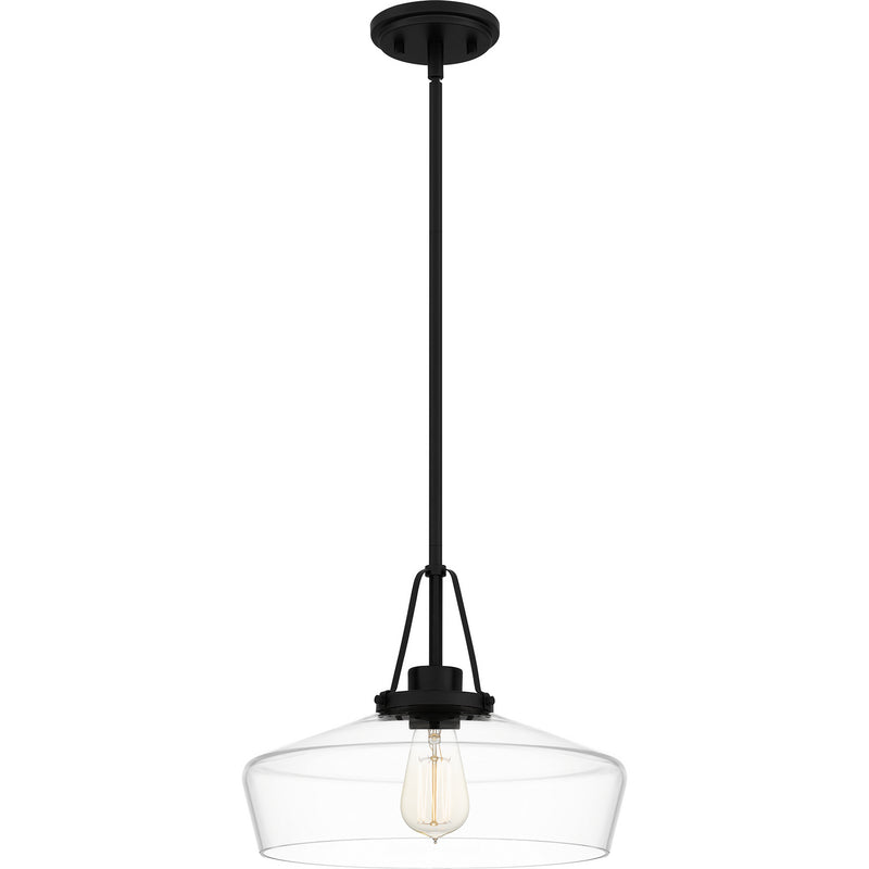 Quoizel QP5584MBK Haven One Light Pendant, Matte Black Main Image.jpg
