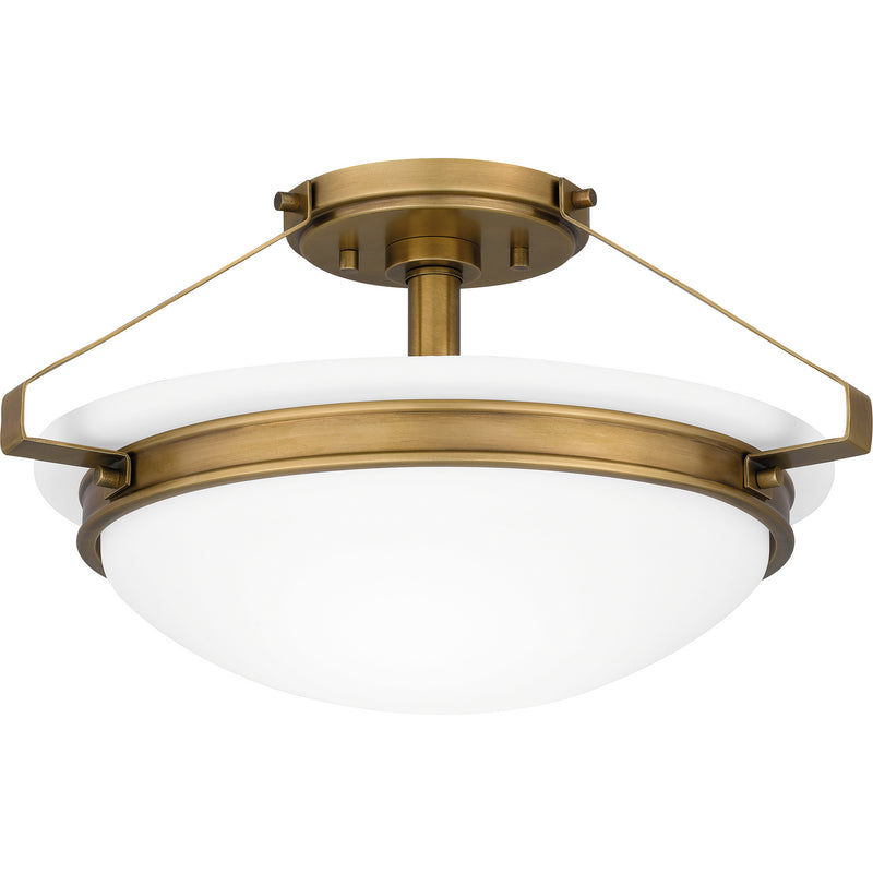 Quoizel QSF5581WS Quoizel Semi-Flush Mount Two Light Semi Flush Mount, Weathered Brass Main Image.jpg