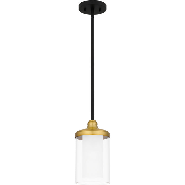 Quoizel ROW1506MBK Rowland One Light Mini Pendant, Matte Black Main Image.jpg
