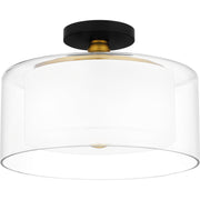 Quoizel ROW1714MBK Rowland Two Light Semi Flush Mount, Matte Black Main Image.jpg