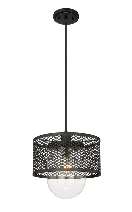 Z-Lite 3037P11-MB Kipton One Light Pendant, Matte Black Main Image.jpg