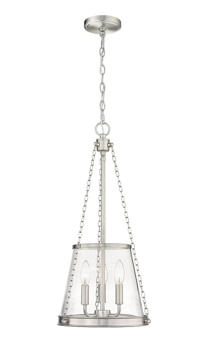 Z-Lite 341P12-BN Prescott Three Light Pendant, Brushed Nickel Main Image.jpg