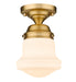 Z-Lite 735F1-HBR Vaughn One Light Flush Mount, Heritage Brass Main Image.jpg