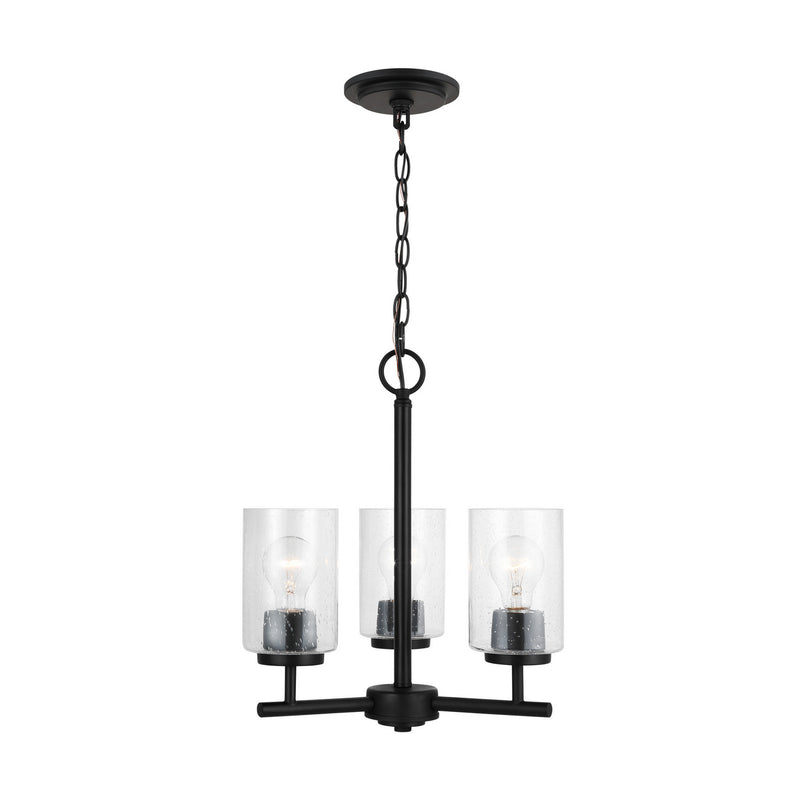 Generation Lighting 31170-112 Oslo Three Light Chandelier, Midnight Black Main Image.jpg
