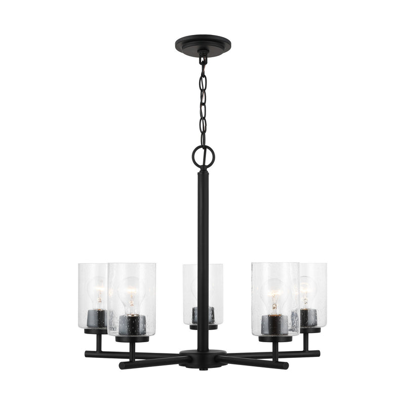 Generation Lighting 31171-112 Oslo Five Light Chandelier, Midnight Black Main Image.jpg