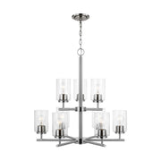 Generation Lighting 31172-962 Oslo Nine Light Chandelier, Brushed Nickel Main Image.jpg