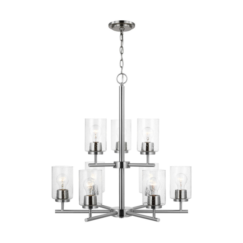 Generation Lighting 31172-962 Oslo Nine Light Chandelier, Brushed Nickel Main Image.jpg