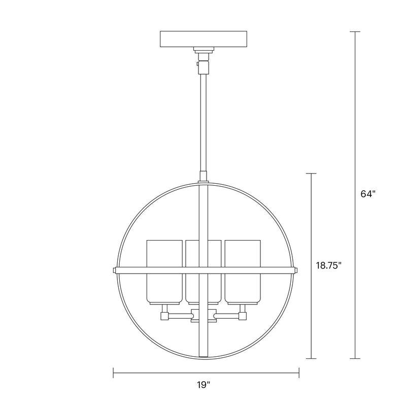 Generation Lighting 3124603-112 Alturas Three Light Chandelier, Midnight Black Alternate Image 4.jpg