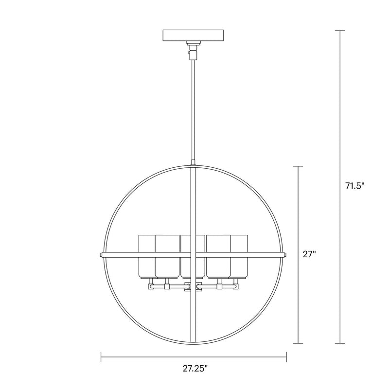 Generation Lighting 3124605-112 Alturas Five Light Chandelier, Midnight Black Alternate Image 4.jpg