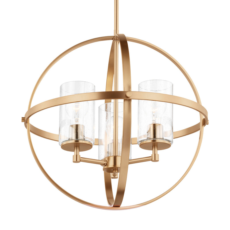 Generation Lighting 3124673-848 Alturas Three Light Chandelier, Satin Brass Alternate Image.jpg