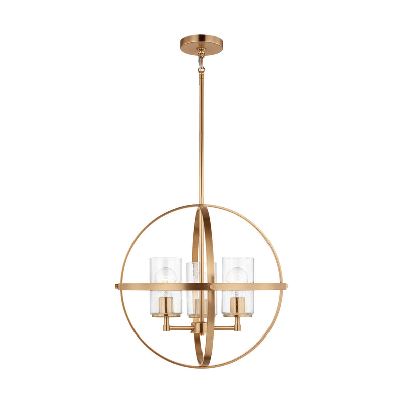 Generation Lighting 3124673-848 Alturas Three Light Chandelier, Satin Brass Main Image.jpg