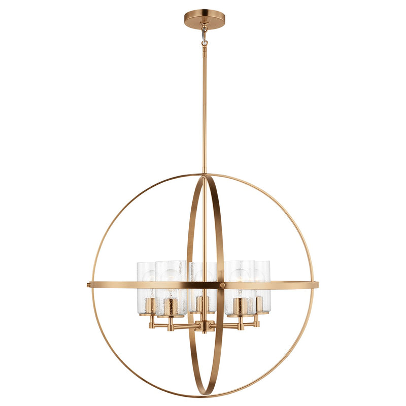Generation Lighting 3124675-848 Alturas Five Light Chandelier, Satin Brass Main Image.jpg