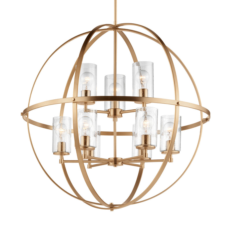 Generation Lighting 3124679-848 Alturas Nine Light Chandelier, Satin Brass Alternate Image.jpg