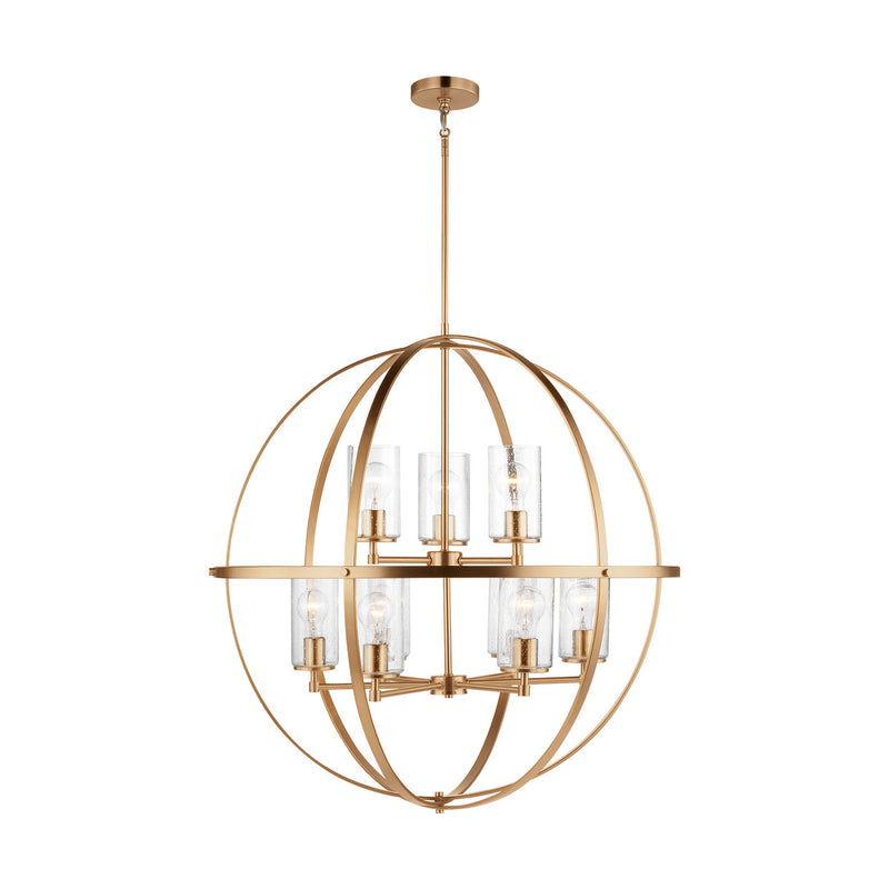 Generation Lighting 3124679-848 Alturas Nine Light Chandelier, Satin Brass Main Image.jpg
