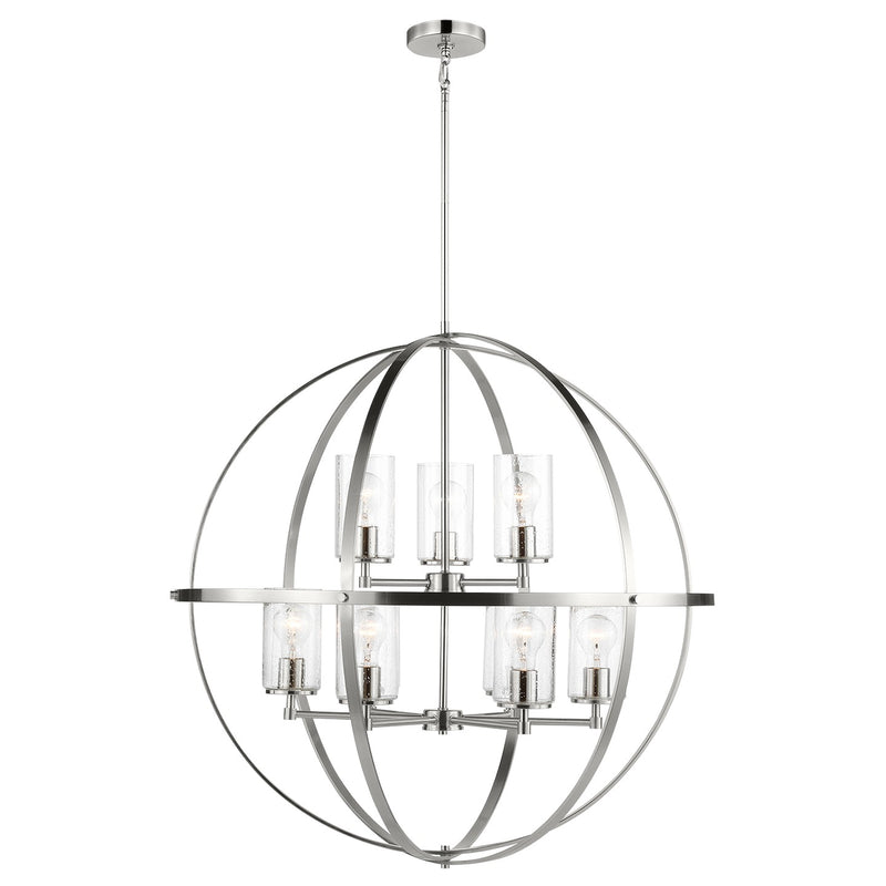 Generation Lighting 3124679-962 Alturas Nine Light Chandelier, Brushed Nickel Main Image.jpg