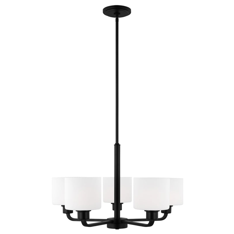 Generation Lighting 3128805-112 Canfield Five Light Chandelier, Midnight Black Main Image.jpg