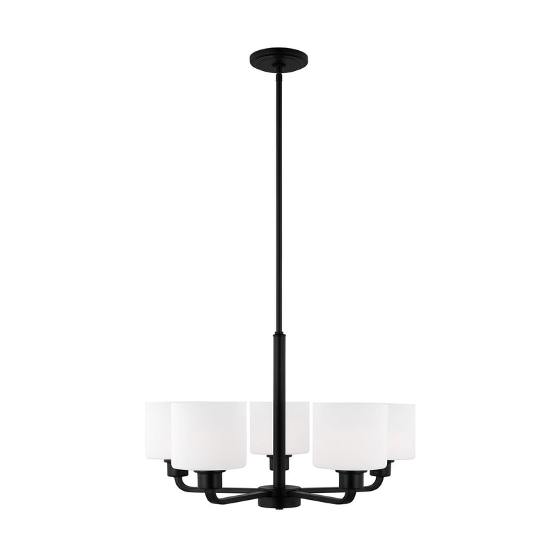 Generation Lighting 3128805EN3-112 Canfield Five Light Chandelier, Midnight Black Main Image.jpg