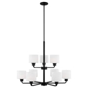 Generation Lighting 3128809-112 Canfield Nine Light Chandelier, Midnight Black Main Image.jpg