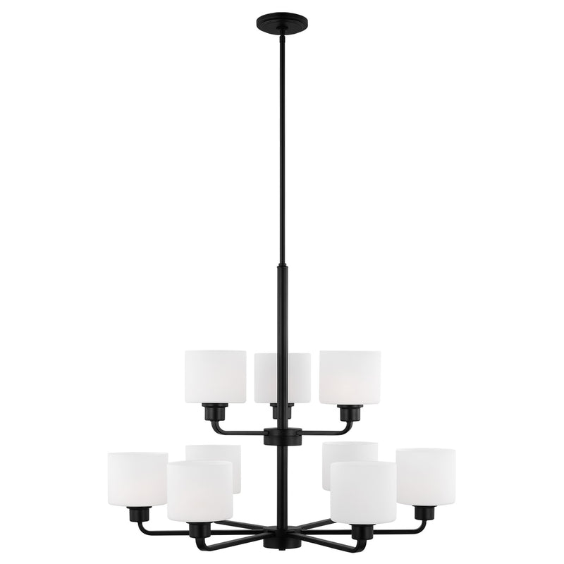 Generation Lighting 3128809-112 Canfield Nine Light Chandelier, Midnight Black Main Image.jpg