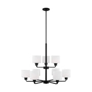 Generation Lighting 3128809EN3-112 Canfield Nine Light Chandelier, Midnight Black Main Image.jpg
